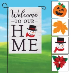 Collections Etc Welcome To Our Home Interchangeable Seasonal Garden Flag