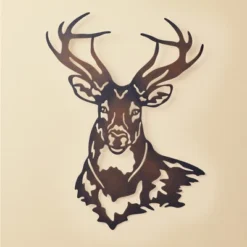 Collections Etc Deer Metal Wall Art Sculpture With Rustic Finish