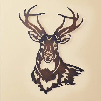 Collections Etc Deer Metal Wall Art Sculpture With Rustic Finish 3 Collections Etc Deer Metal Wall Art Sculpture With Rustic Finish