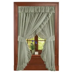 Collections Etc Isabella Ruffled Sheer Fabric Rod Pocket Window Curtain Set -Home Decor Store GUEST f035df38 3efd 4921 9fef ec3570f65ccc