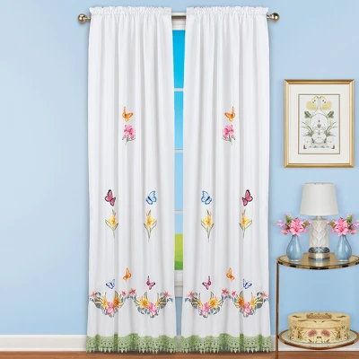 Collections Etc Lily Butterfly Drapes 3 Collections Etc Lily Butterfly Drapes