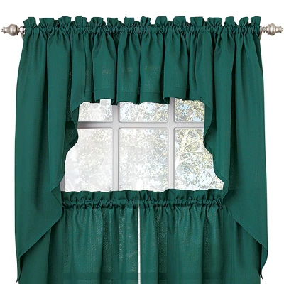 Collections Etc Solid Textured Swag Window Curtain Pair, Single Panel, 9 Collections Etc Solid Textured Swag Window Curtain Pair, Single Panel, - Image 7