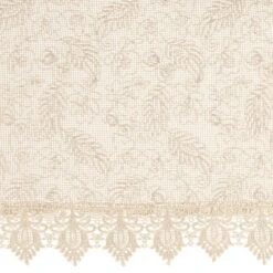 Collections Etc Lace Leaf Design Rod Pocket Top Window Curtains -Home Decor Store GUEST fb495862 6768 4d2c 8a8e 90407eed64f0