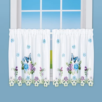 Collections Etc Beautiful Butterfly Curtains 3 Collections Etc Beautiful Butterfly Curtains